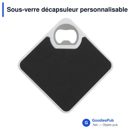 Sous-verre décapsuleur personnalisable avec logo - Coaster Opener