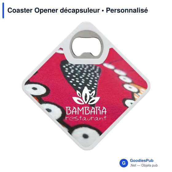Sous-verre décapsuleur personnalisable avec logo - Coaster Opener - Image 2
