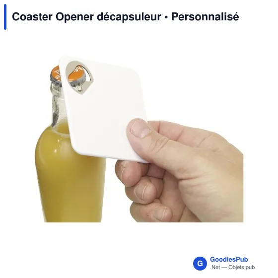 Sous-verre décapsuleur personnalisable avec logo - Coaster Opener - Image 3