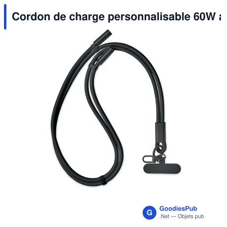 Cordon de charge personnalisable 60W avec logo - COCHARGE