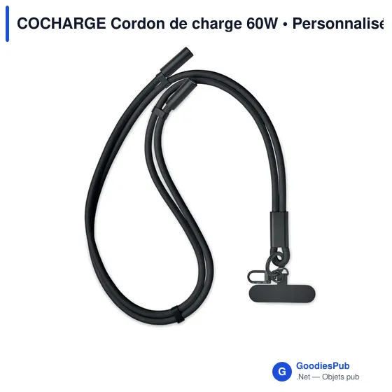 Cordon de charge personnalisable 60W avec logo - COCHARGE - Image 1