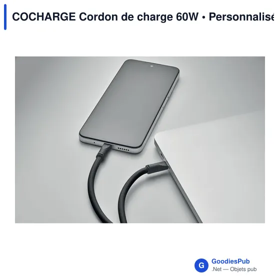 Cordon de charge personnalisable 60W avec logo - COCHARGE - Image 3