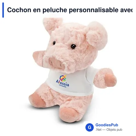 Cochon en peluche personnalisable avec logo - Tailyssia
