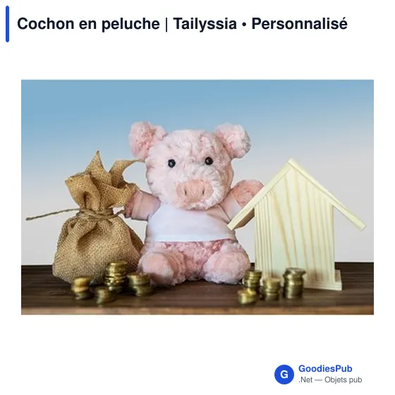 Cochon en peluche personnalisable avec logo - Tailyssia - Image 2
