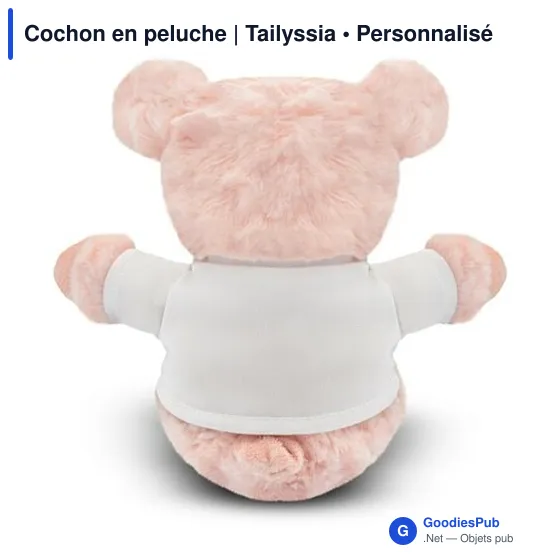 Cochon en peluche personnalisable avec logo - Tailyssia - Image 5