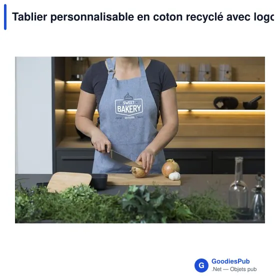 Tablier personnalisable en coton recyclé avec logo - Cocina GRS - Image 2