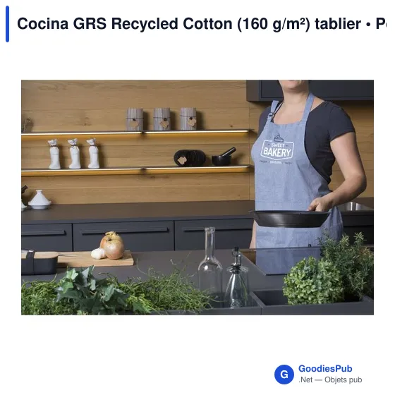 Tablier personnalisable en coton recyclé avec logo - Cocina GRS - Image 3