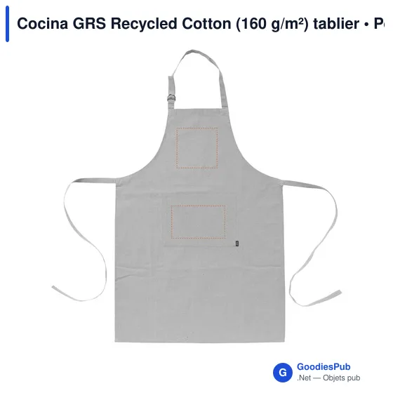 Tablier personnalisable en coton recyclé avec logo - Cocina GRS - Image 7