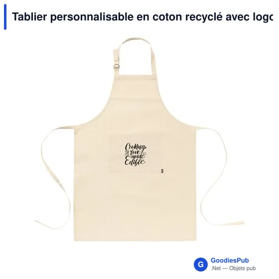 Tablier personnalisable en coton recyclé avec logo - Cocina GRS - Image 8