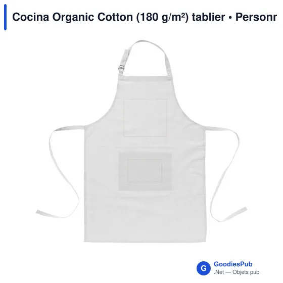 Tablier en coton organique personnalisable avec logo - Cocina - Image 1