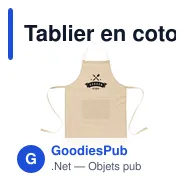 Tablier en coton organique personnalisable avec logo - Cocina - Miniature 2