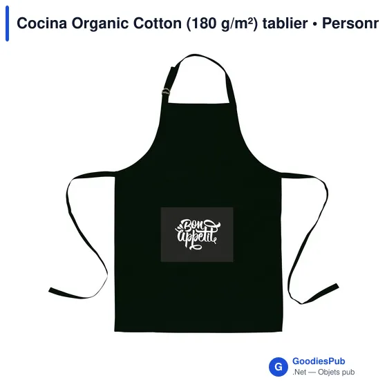 Tablier en coton organique personnalisable avec logo - Cocina - Image 4