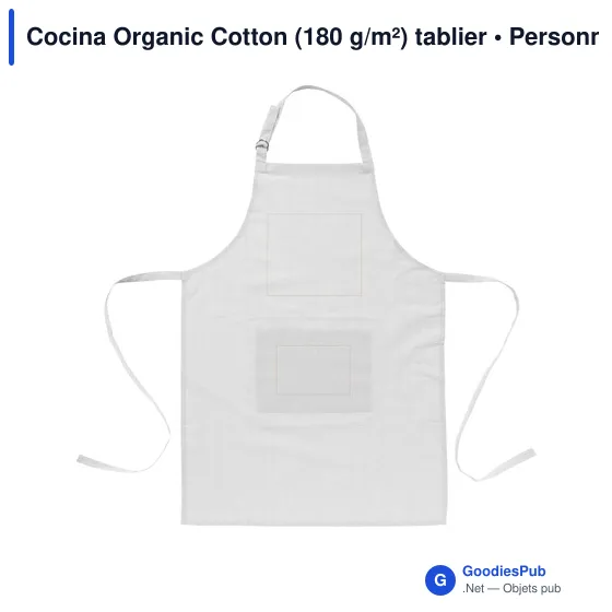 Tablier en coton organique personnalisable avec logo - Cocina - Image 5