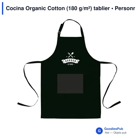 Tablier en coton organique personnalisable avec logo - Cocina - Image 6