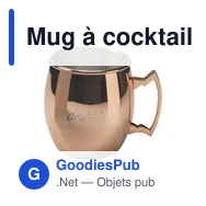 Mug à cocktail personnalisable en acier inoxydable recyclé - Cocktail RCSavec logo - Miniature 1