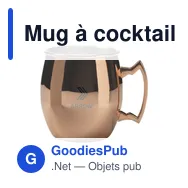 Mug à cocktail personnalisable en acier inoxydable recyclé - Cocktail RCSavec logo - Miniature 5