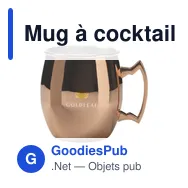 Mug à cocktail personnalisable en acier inoxydable recyclé - Cocktail RCSavec logo - Miniature 6