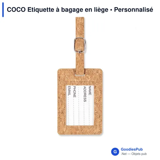 COCO Etiquette à bagage en liège - Image 4