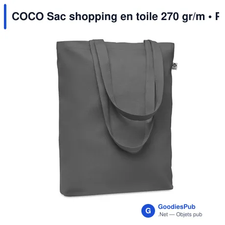 COCO Sac shopping en toile 270 gr/m