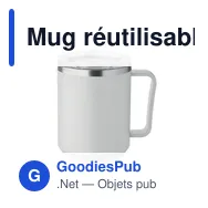 Mug réutilisable personnalisable COCOA avec logo - 400ml - Miniature 1