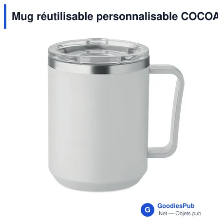 Mug réutilisable personnalisable COCOA avec logo - 400ml