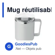 Mug réutilisable personnalisable COCOA avec logo - 400ml - Miniature 2