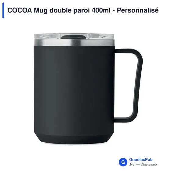Mug réutilisable personnalisable COCOA avec logo - 400ml - Image 11