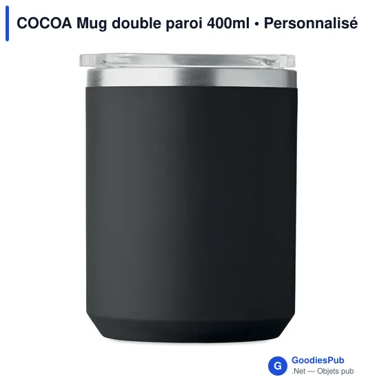 Mug réutilisable personnalisable COCOA avec logo - 400ml - Image 12