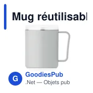 Mug réutilisable personnalisable COCOA avec logo - 400ml - Miniature 3