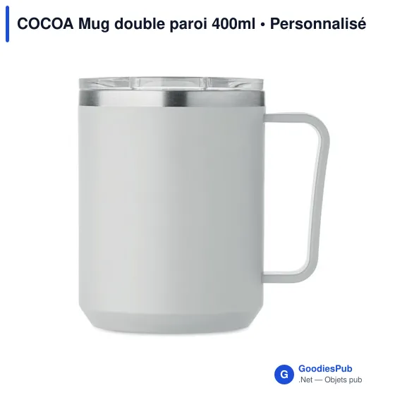Mug réutilisable personnalisable COCOA avec logo - 400ml - Image 3