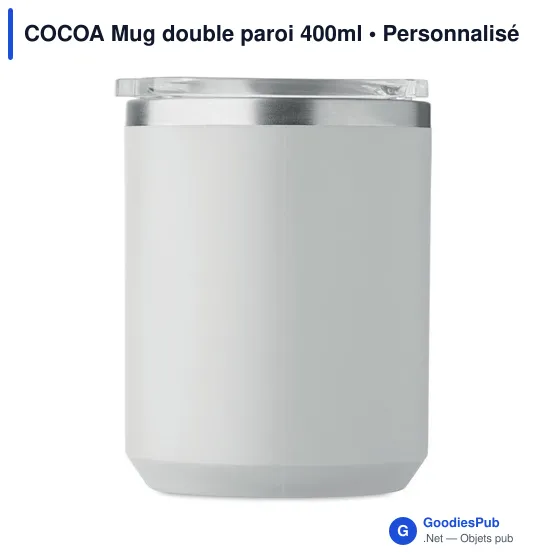 Mug réutilisable personnalisable COCOA avec logo - 400ml - Image 4