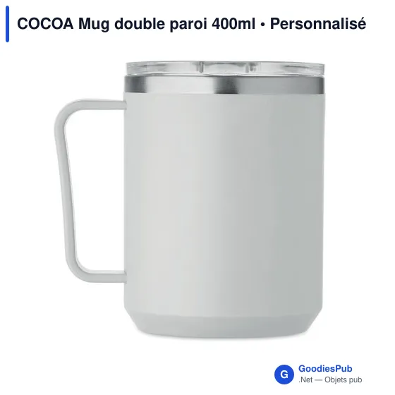 Mug réutilisable personnalisable COCOA avec logo - 400ml - Image 5