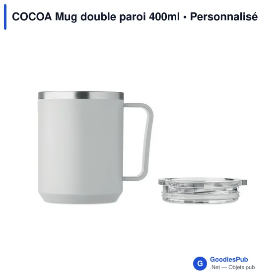 Mug réutilisable personnalisable COCOA avec logo - 400ml - Image 6