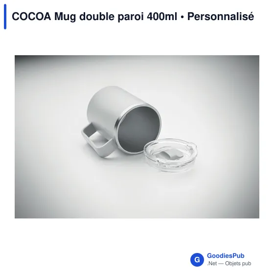 Mug réutilisable personnalisable COCOA avec logo - 400ml - Image 7