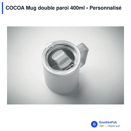 Mug réutilisable personnalisable COCOA avec logo - 400ml - Image 8