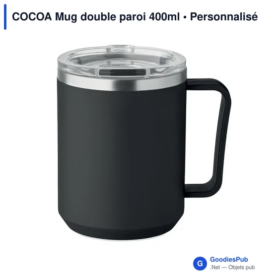 Mug réutilisable personnalisable COCOA avec logo - 400ml - Image 9