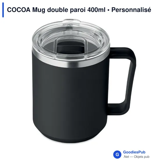 Mug réutilisable personnalisable COCOA avec logo - 400ml - Image 10
