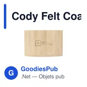 Sous-verres personnalisables en feutre RPET avec logo - Cody Felt Coaster Set - Miniature 1