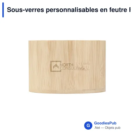 Sous-verres personnalisables en feutre RPET avec logo - Cody Felt Coaster Set