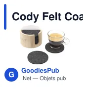 Sous-verres personnalisables en feutre RPET avec logo - Cody Felt Coaster Set - Miniature 2