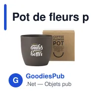 Pot de fleurs personnalisable Coffee Flowerpot avec logo - Miniature 3