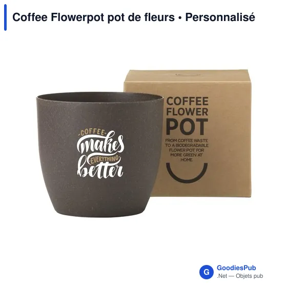 Pot de fleurs personnalisable Coffee Flowerpot avec logo - Image 3
