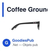 Lunettes de soleil personnalisables en marc de café - Coffee Groundavec logo - Miniature 1