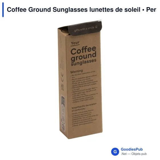 Lunettes de soleil personnalisables en marc de café - Coffee Groundavec logo - Image 3
