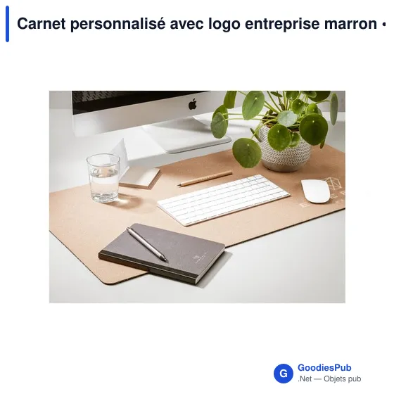 Carnet A5 personnalisable en marc de café avec logo - Image 1