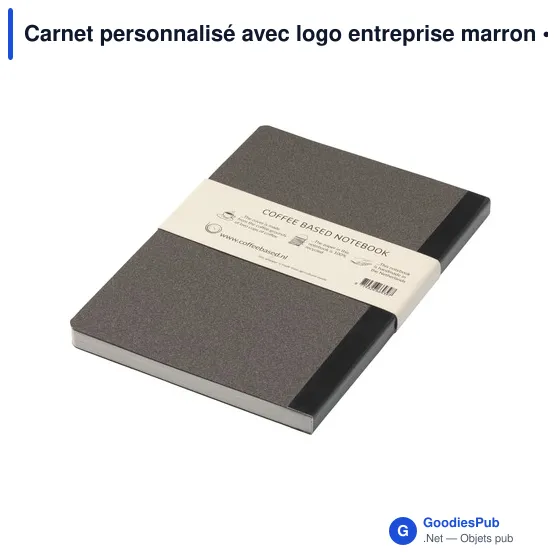Carnet A5 personnalisable en marc de café avec logo - Image 2