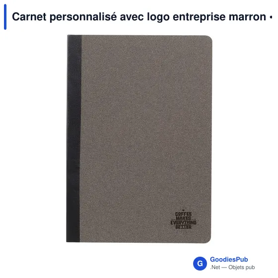 Carnet A5 personnalisable en marc de café avec logo - Image 11