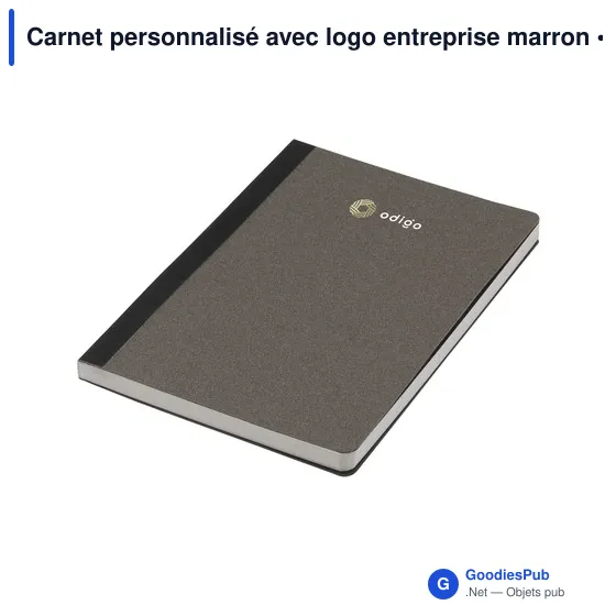 Carnet A5 personnalisable en marc de café avec logo - Image 6