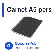 Carnet A5 personnalisable en marc de café avec logo - Miniature 1