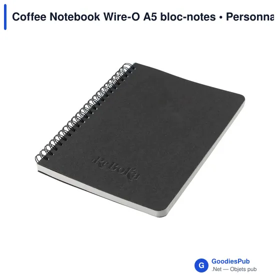Carnet A5 personnalisable en marc de café avec logo - Image 1